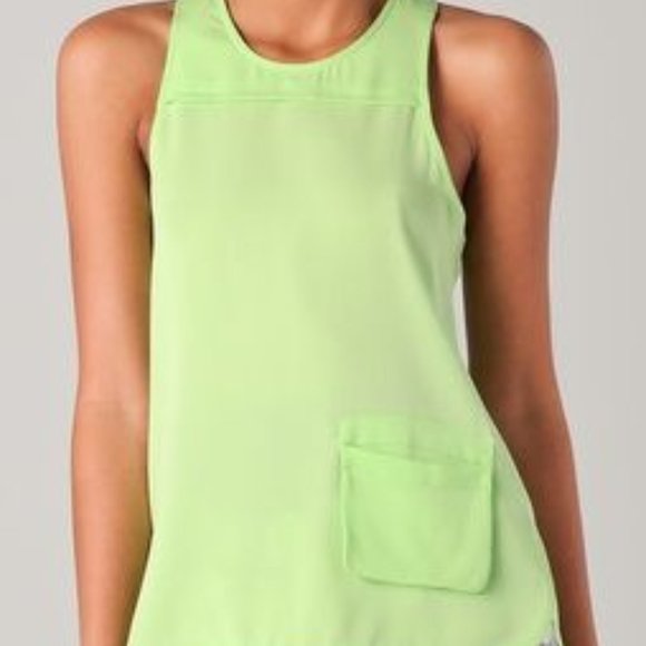Diane Von Furstenberg Silk Green Cheryl Tank 10 L - Picture 2 of 8